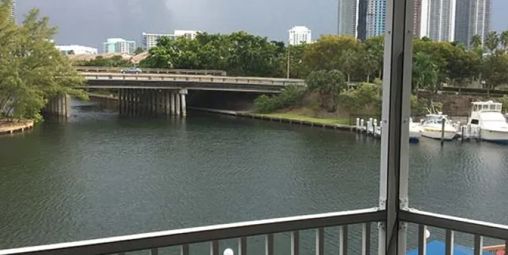 Waterway and bridge near the Hallandale, FL office